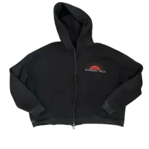 Raspberry Hills Full Zip Up Hoodie Black